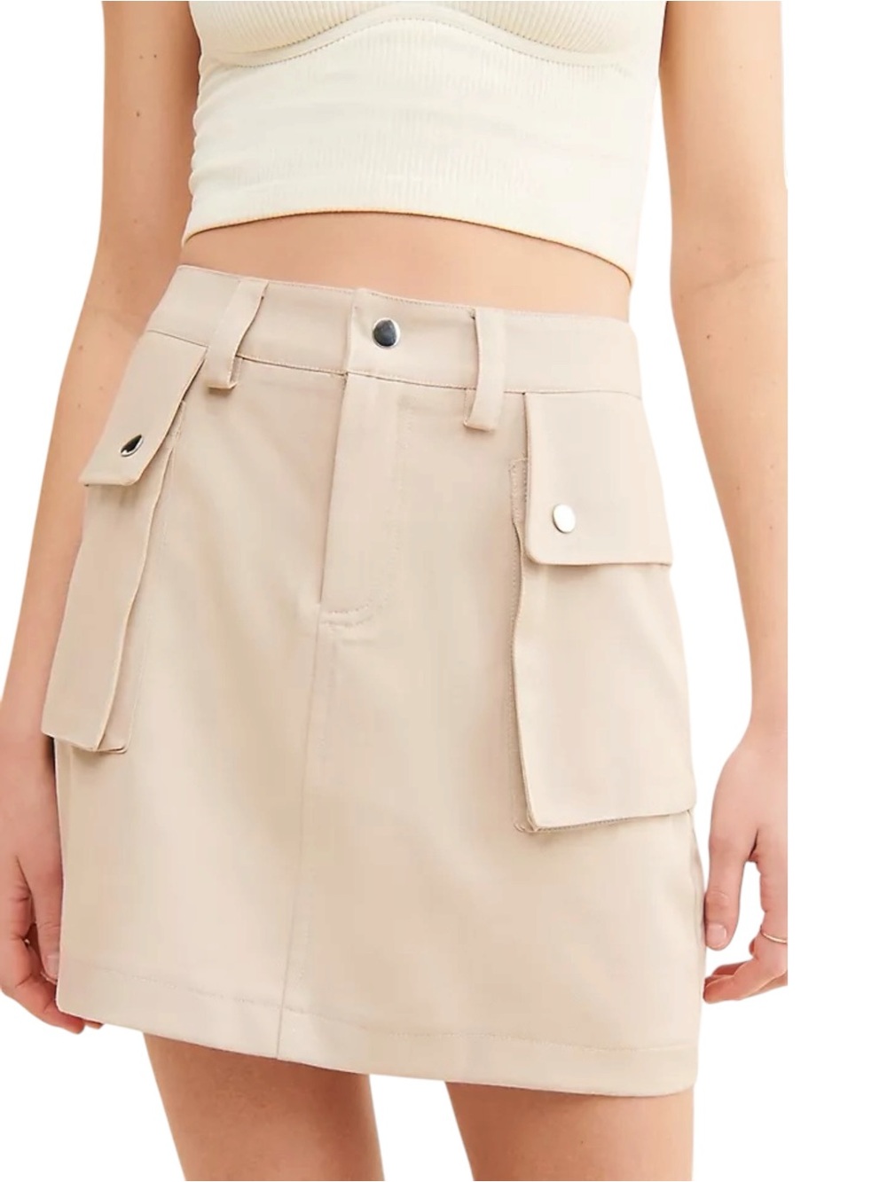 NWT Anthropologie Greylin Wheat Marine Utility Mini Skirt (M)